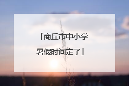 商丘市中小学暑假时间定了