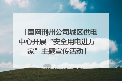 国网荆州公司城区供电中心开展“安全用电进万家”主题宣传活动