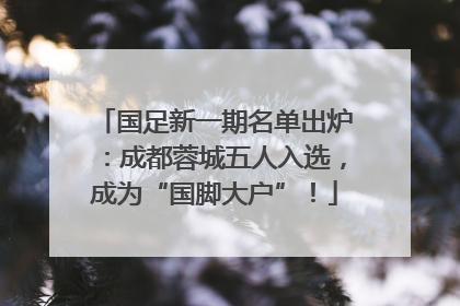 国足新一期名单出炉：成都蓉城五人入选，成为“国脚大户”！