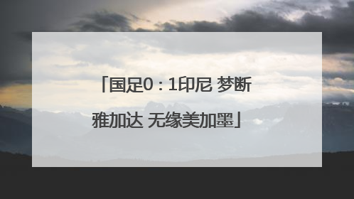 国足0∶1印尼 梦断雅加达 无缘美加墨