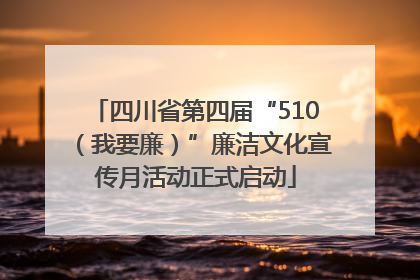 四川省第四届“510（我要廉）”廉洁文化宣传月活动正式启动