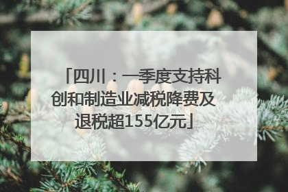 四川：一季度支持科创和制造业减税降费及退税超155亿元
