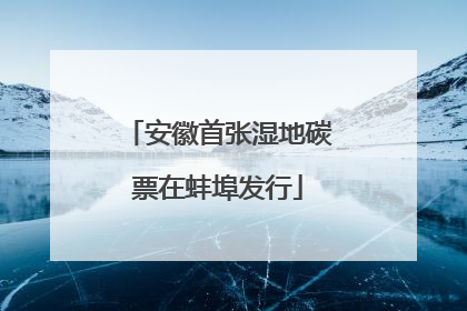 安徽首张湿地碳票在蚌埠发行