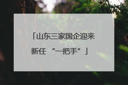 山东三家国企迎来新任 “一把手”