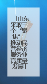 山东采取三个“聚焦” 推动民营经济服务业高质量发展