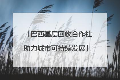 巴西基层回收合作社助力城市可持续发展