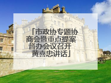 市政协专题协商会暨重点提案督办会议召开 黄喜忠讲话