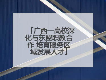 广西一高校深化与东盟职教合作 培育服务区域发展人才