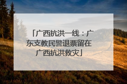 广西抗洪一线：广东支教民警退票留在广西抗洪救灾