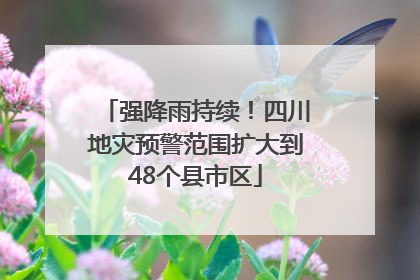 强降雨持续！四川地灾预警范围扩大到48个县市区