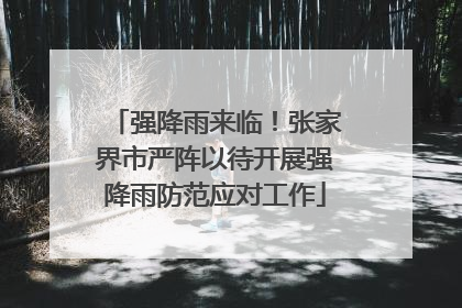 强降雨来临！张家界市严阵以待开展强降雨防范应对工作