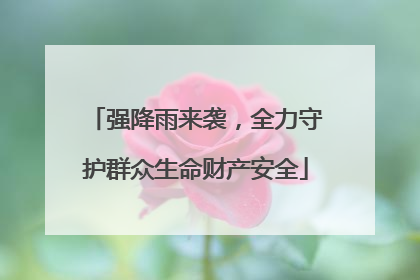 强降雨来袭，全力守护群众生命财产安全