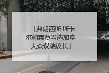 弗朗西斯·斯卡尔帕莱贾当选加拿大众议院议长
