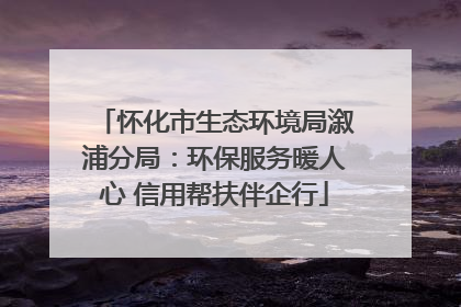 怀化市生态环境局溆浦分局：环保服务暖人心 信用帮扶伴企行