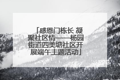 感恩门栋长 凝聚社区情——杨园街道四美塘社区开展端午主题活动
