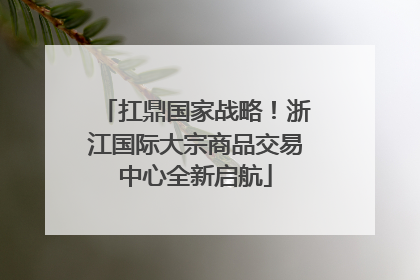 扛鼎国家战略！浙江国际大宗商品交易中心全新启航