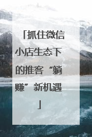 抓住微信小店生态下的推客“躺赚”新机遇