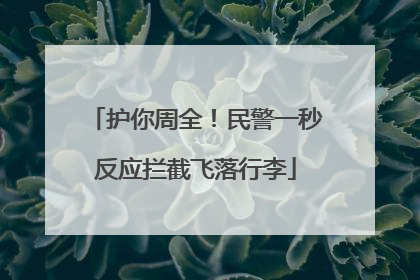 护你周全！民警一秒反应拦截飞落行李
