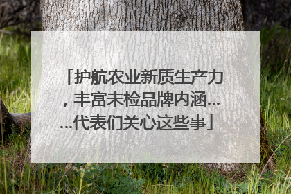 护航农业新质生产力，丰富未检品牌内涵……代表们关心这些事