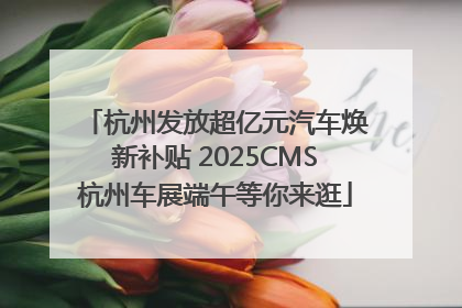 杭州发放超亿元汽车焕新补贴 2025CMS杭州车展端午等你来逛