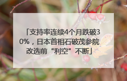 支持率连续4个月跌破30%，日本首相石破茂参院改选前“利空”不断