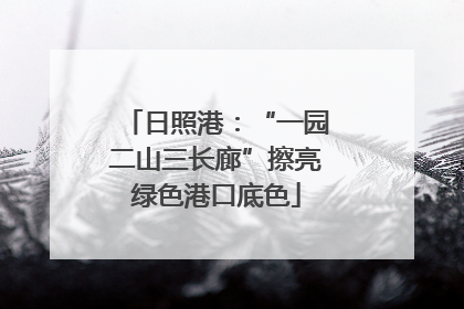 日照港：“一园二山三长廊”擦亮绿色港口底色
