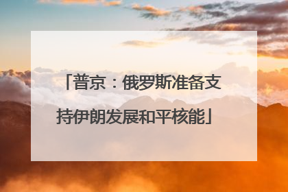 普京：俄罗斯准备支持伊朗发展和平核能