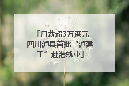 月薪超3万港元 四川泸县首批“泸建工”赴港就业