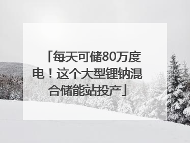 每天可储80万度电！这个大型锂钠混合储能站投产