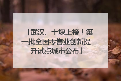 武汉、十堰上榜！第一批全国零售业创新提升试点城市公布