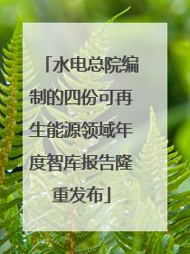 水电总院编制的四份可再生能源领域年度智库报告隆重发布
