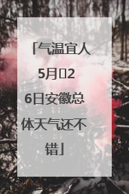 气温宜人 5月﻿26日安徽总体天气还不错