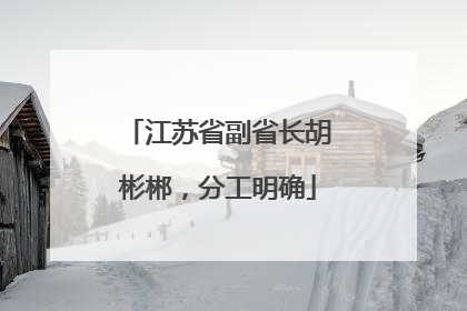 江苏省副省长胡彬郴，分工明确