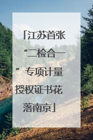 江苏首张“二检合一”专项计量授权证书花落南京