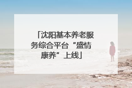 沈阳基本养老服务综合平台“盛情康养”上线