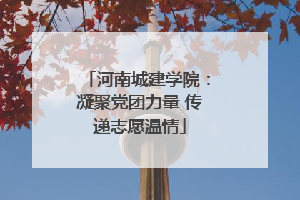 河南城建学院：凝聚党团力量 传递志愿温情