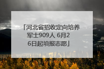 河北省招收定向培养军士909人 6月26日起填报志愿
