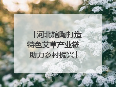 河北馆陶打造特色艾草产业链助力乡村振兴