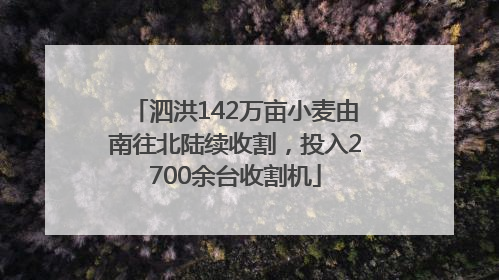 泗洪142万亩小麦由南往北陆续收割，投入2700余台收割机