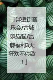 泮壁街音乐会/古城躲猫猫/品牌福利3天狂欢不停歇！
