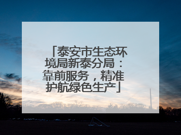 泰安市生态环境局新泰分局：靠前服务，精准护航绿色生产