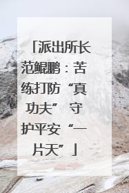 派出所长范鲲鹏：苦练打防“真功夫” 守护平安“一片天”