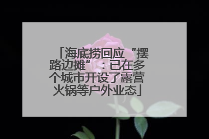 海底捞回应“摆路边摊”：已在多个城市开设了露营火锅等户外业态