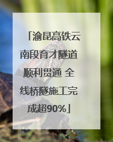 渝昆高铁云南段育才隧道顺利贯通 全线桥隧施工完成超90%
