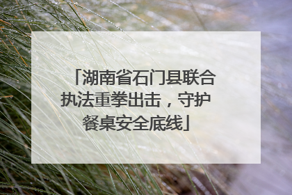 湖南省石门县联合执法重拳出击，守护餐桌安全底线