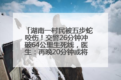 湖南一村民被五步蛇咬伤！交警26分钟冲破64公里生死线，医生：再晚20分钟或将呼吸肌麻痹