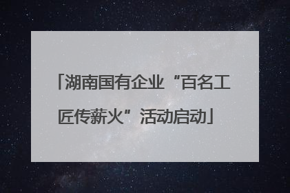 湖南国有企业“百名工匠传薪火”活动启动