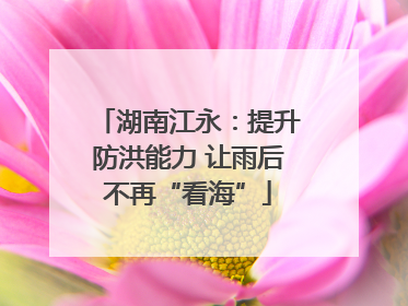 湖南江永：提升防洪能力 让雨后不再“看海”