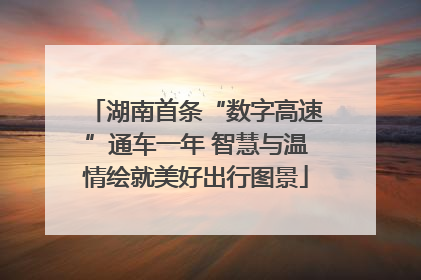 湖南首条“数字高速”通车一年 智慧与温情绘就美好出行图景