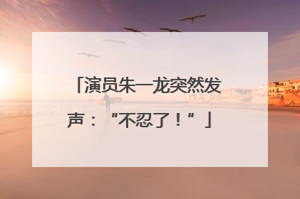 演员朱一龙突然发声：“不忍了！”